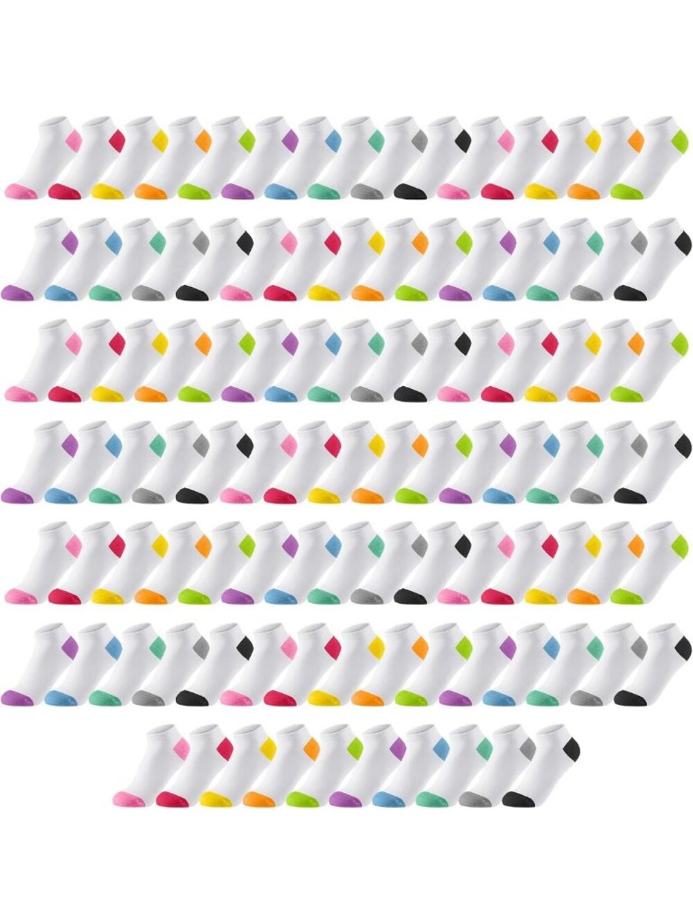 Bulk 100 Pairs Women's No Show Ankle Socks - Soft, Comfortable & Stylish